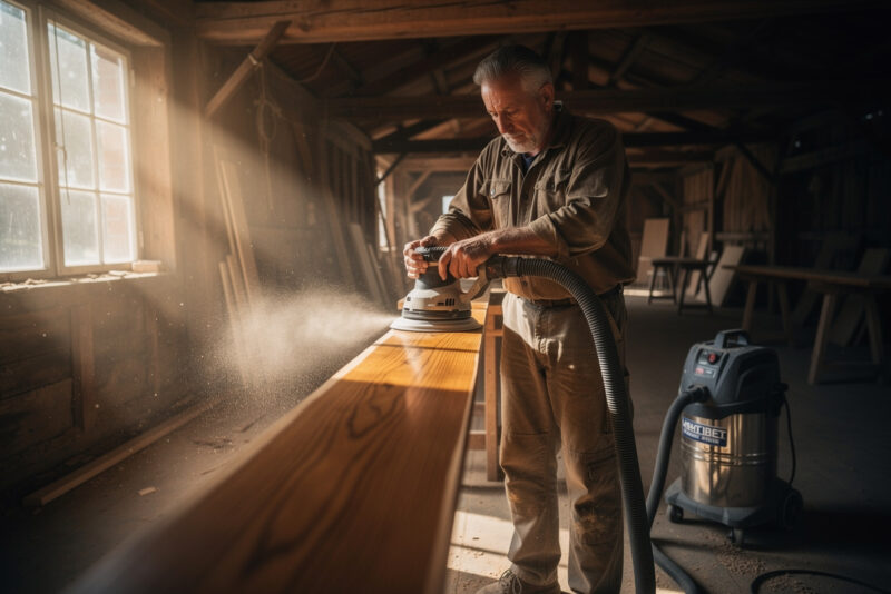 Comment poncer une poutre en bois sans faire de poussière ?