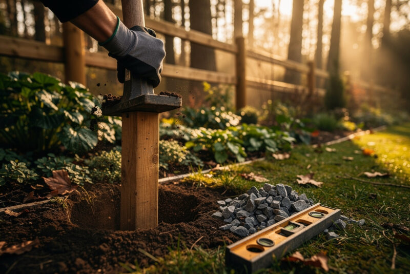 Comment sceller un piquet de clôture en bois sans béton ?