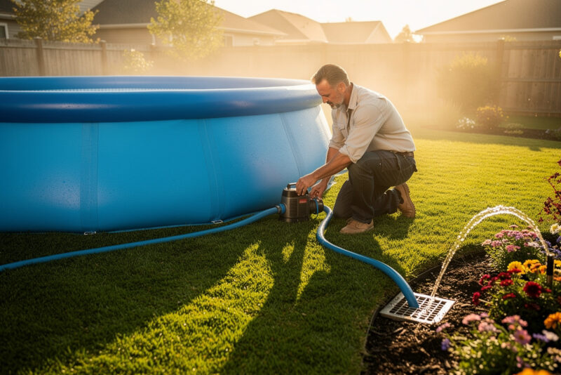 Comment vider une piscine gonflable sans inonder la pelouse ?