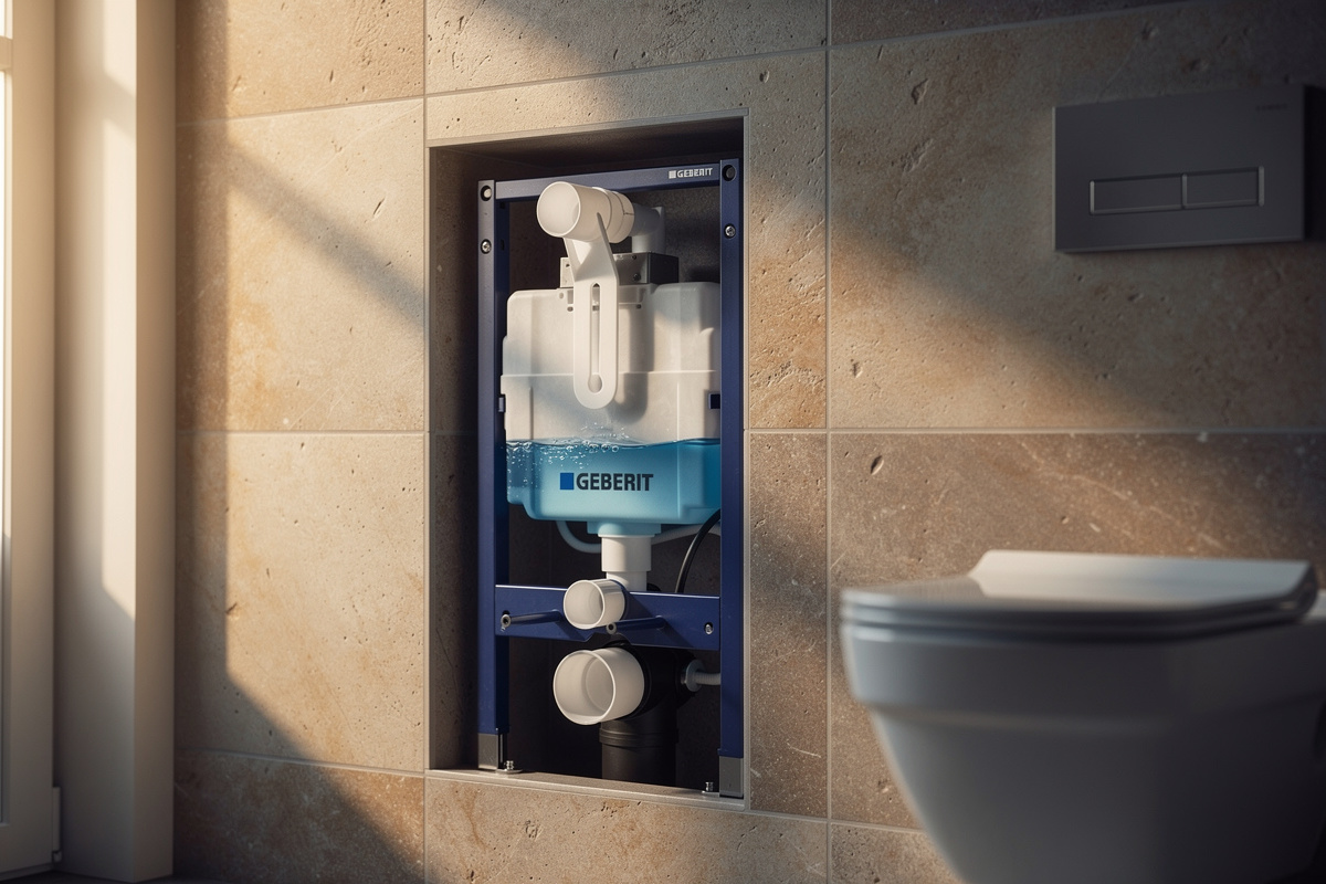 Flotteur WC suspendu Geberit bloqué en position haute : réparer