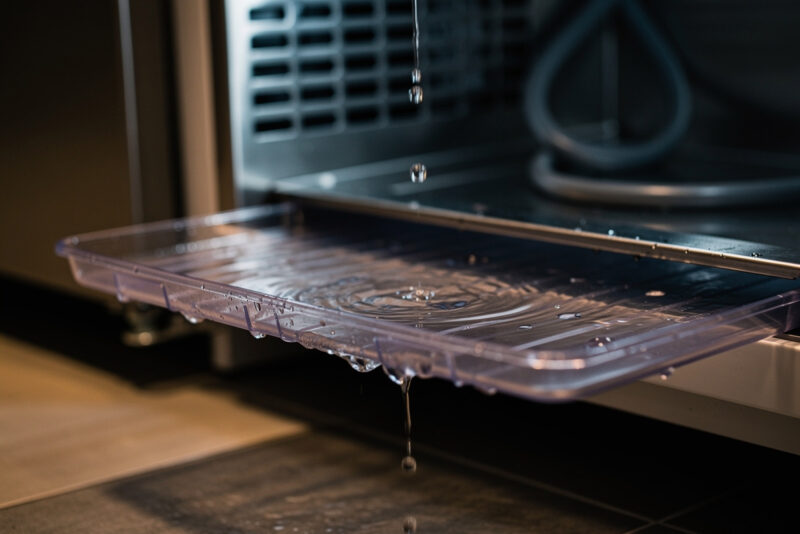 Bac de récupération d’eau du frigo plein : causes et solutions